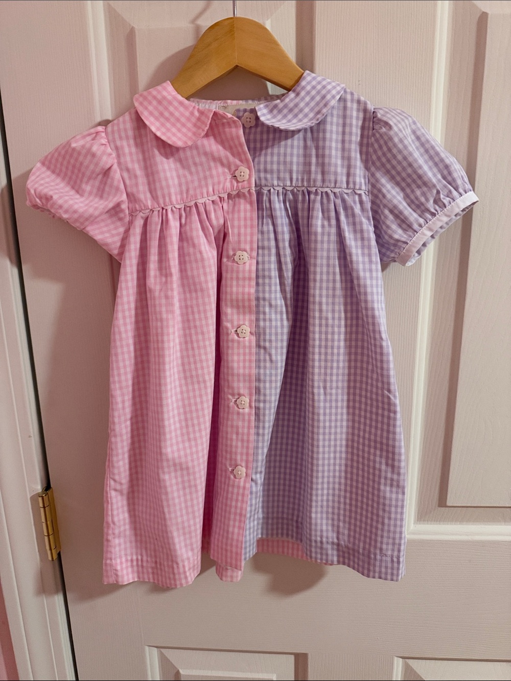 The Beaufort Bonnet Company Pink and Lavender Gingham Button-Front Dress